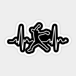 Fastpitch Softball EKG Softball Pitcher Heartbeat Line Heart Love Original Sticker